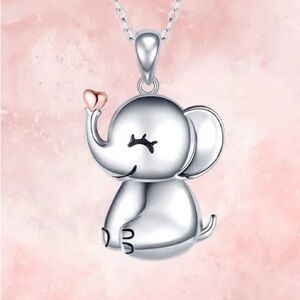 Silver Elephant Pendant for Kids
